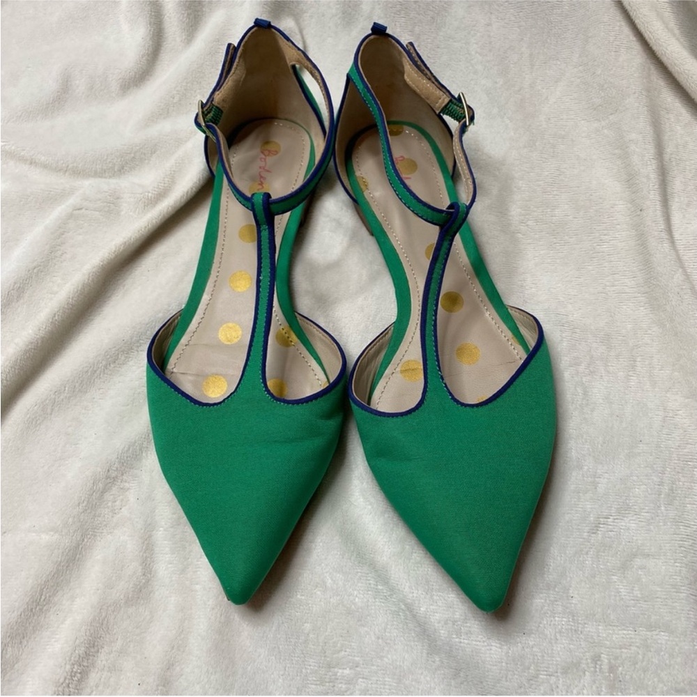 Boden Angelica Green T-bar Flats